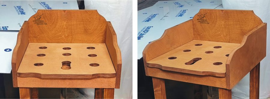 mesa para el juego de la rana sin elementos metalicos